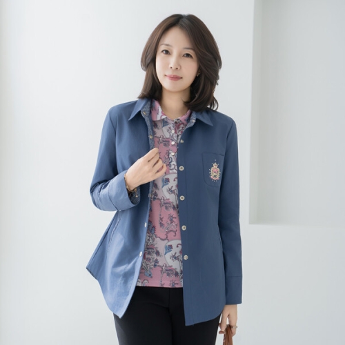 엄마옷 스냅버튼와펜 중년여성 데일리 자켓 -RJK2603035