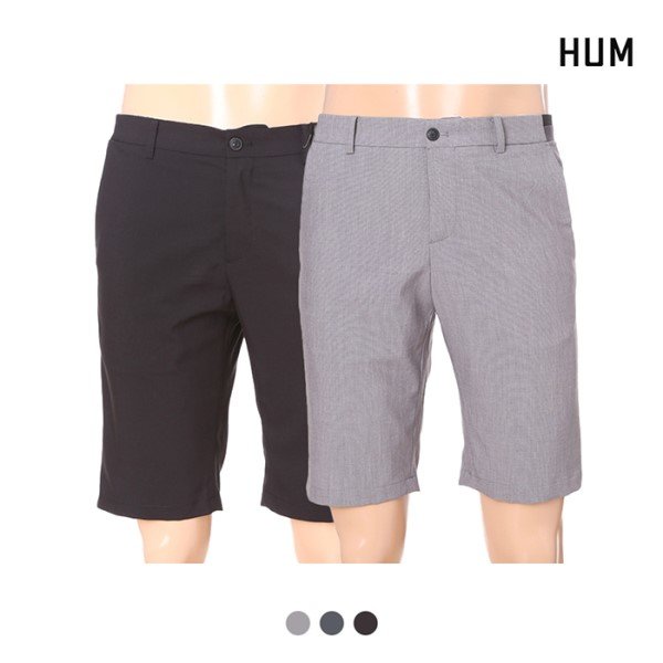 케이브랜즈 HUM TR와끼밴딩 하프 슬랙스 바지 FHNMCPH120M