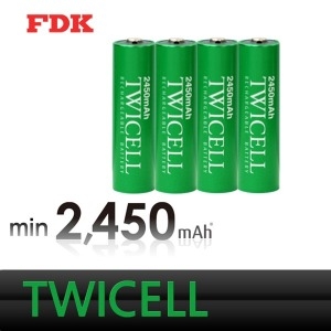 FDK 트와이셀 Twicell AA 2450mAh 4알 배터리 충전지