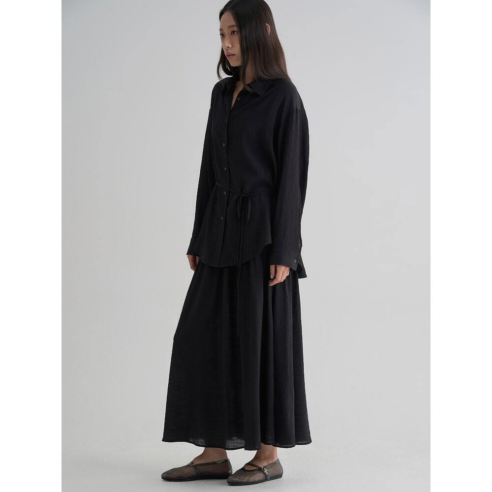 삼성물산 에잇세컨즈 올데이 크리즈 루즈핏 셔츠 블랙 356764SMJ5_이미지