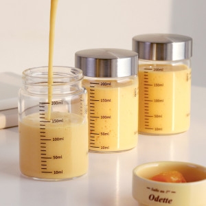 이우아여사 내열유리 눈금 밀폐용기 200ml (1개)_이미지