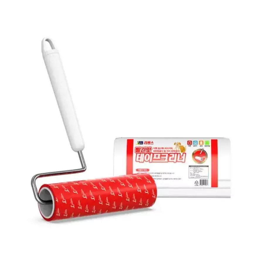 리벤스 빨간맛 사선컷팅 테이프크리너 3종세트 [본품+거치대+리필1롤]