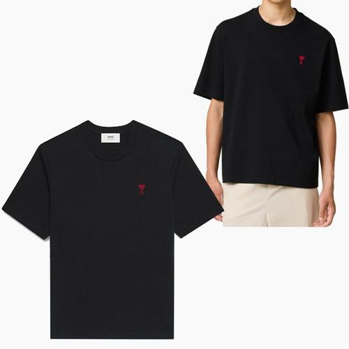 AMI 하트 로고 반팔 티셔츠 BFUTS035 724 001_이미지