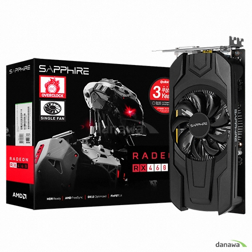 SAPPHIRE 라데온 RX 460 OC D5 2GB Single Fan