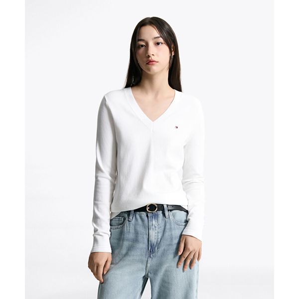 타미힐피거 Tommy Hilfiger 스티치 브이넥 스웨터 T22F6KTO033WT1YBL T22F6KTO033WT1YBL 147126_이미지