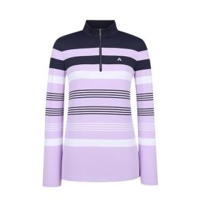 올포유 여자 하이넥 스트라이프 티셔츠 AWTHN1391-607