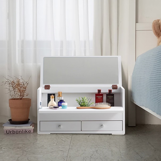 홈퍼니  프리첼 서랍둘 일반형 미니 좌식 화장대 600