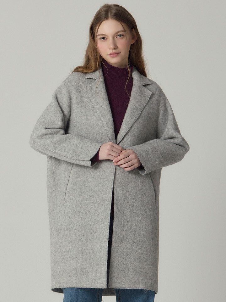 르오트 알파카 울 블렌드 원버튼 롱코트1215845_이미지