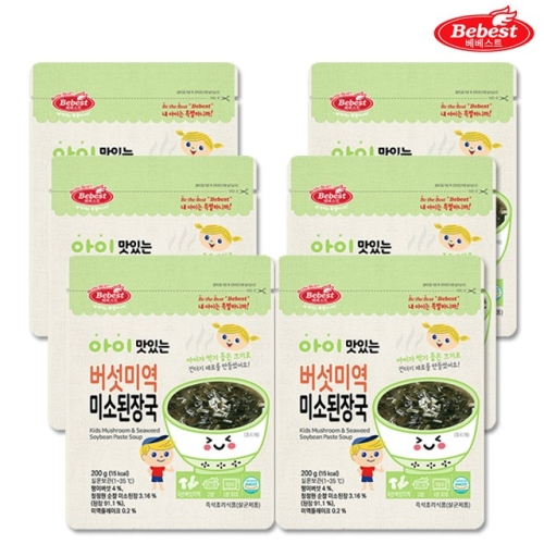 베베스트 아이 맛있는 버섯 미역 미소 된장국 200g (6개)