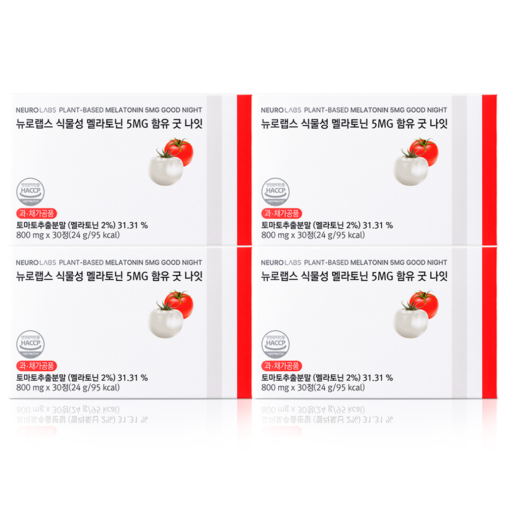 비오팜 뉴로랩스 식물성 멜라토닌 5MG 함유 굿 나잇 30정 (4개)_이미지