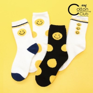 여자 스마일 빅도트 수면 양말 W8017