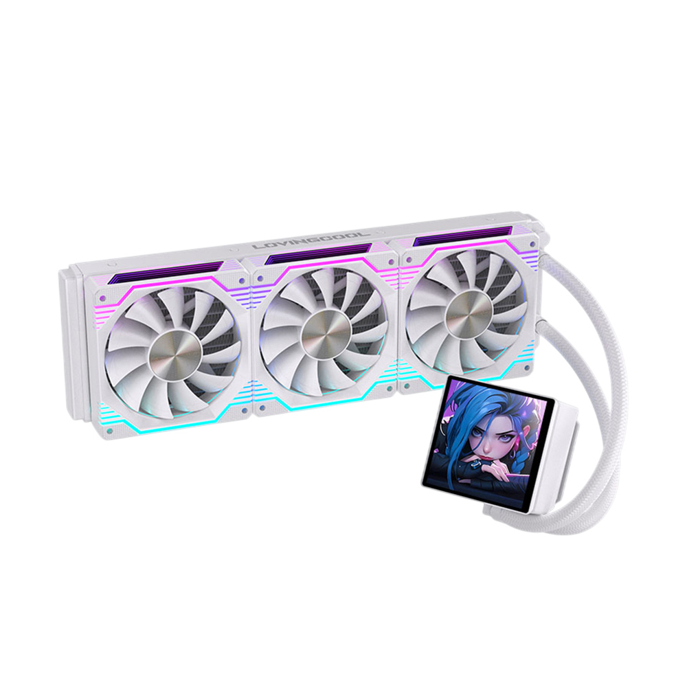 러빙쿨 DP-360-01 ARGB LCD 3열 수랭쿨러 (화이트)_이미지