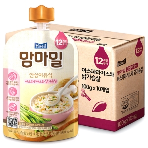매일유업 맘마밀 안심이유식 아스파라거스와 닭가슴살 100g (40개)_이미지