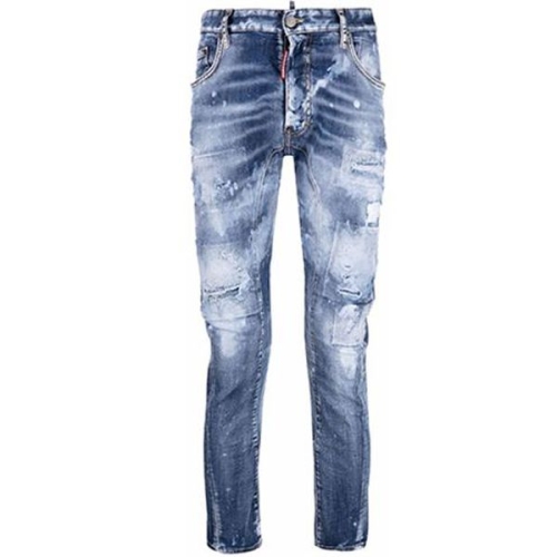 디스퀘어드2 바이커진 그린패치 디스덧댐 팬츠 40416378