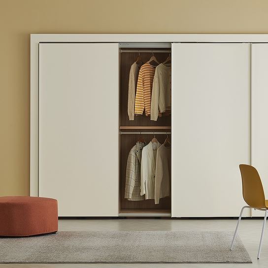 한샘 바이엘 소프트 슬라이딩 붙박이장 서랍형 (260cm)_이미지