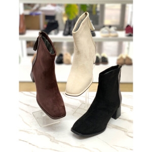 앙세르 스퀘어토 스웨이드 퍼안감 6cm 앵클부츠 ANW23LUX603FP