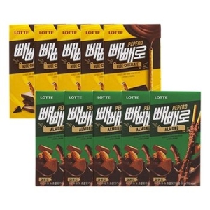 롯데제과 아몬드 빼빼로 37gx5개 + 누드 빼빼로 50gx5개_이미지