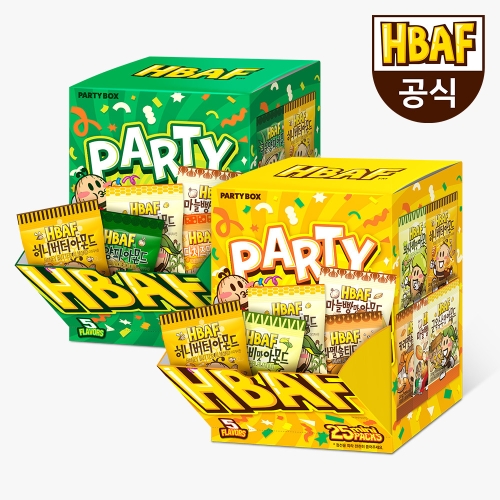 바프 파티박스 옐로우/그린 허니버터 와사비 마늘빵 군옥수수 아몬드