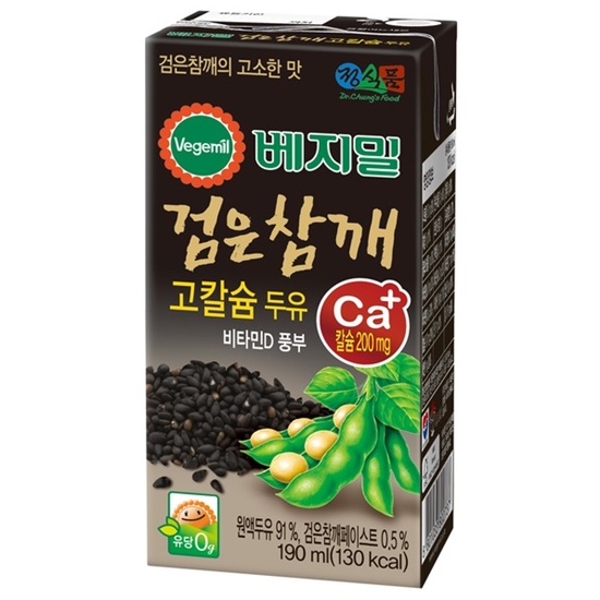  정식품 베지밀 검은참깨 고칼슘 두유 190ml [72개]