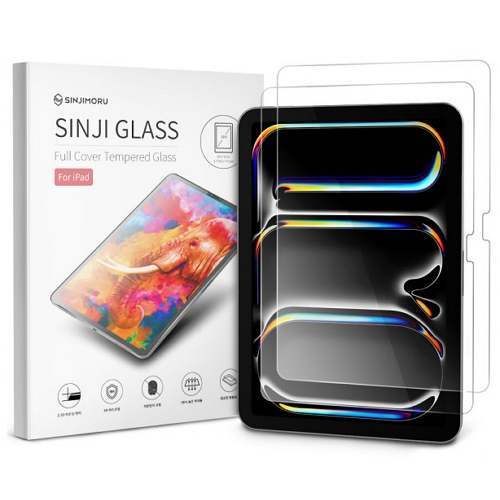신지모루 IPad Pro 11 M4 9H 고경도 풀커버 강화유리 액정보호필름 (액정 2매)_이미지