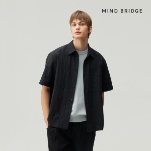 COUTURE 크링클 오버핏 반팔셔츠 MZWS3173 블랙 95