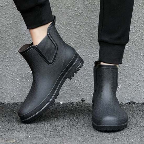 남성 첼시 레인부츠 미끄럼방지 방수 고무 앵클장화 34170958_이미지