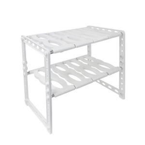 오너클랜 화이트 싱크라인 2단 선반 냄비 수납 정리 싱크대