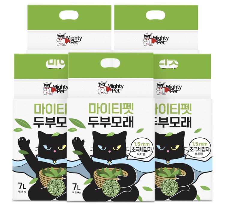 두부모래 1.5mm 초극세입자 녹차향 2.5kg