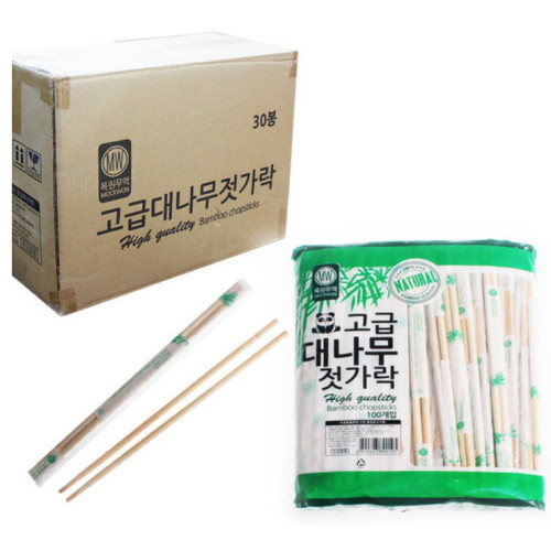 오너클랜 일회용 동글이 대나무 젓가락 (3,000개)_이미지