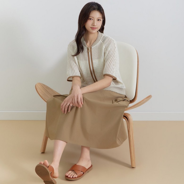 지센 여성 프리미엄 니트 시보리 점퍼형 자켓 LCJKQ421