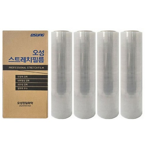 오성정밀화학 공업용 스트레치 필름 25mic 500mm x 240m (4롤)_이미지