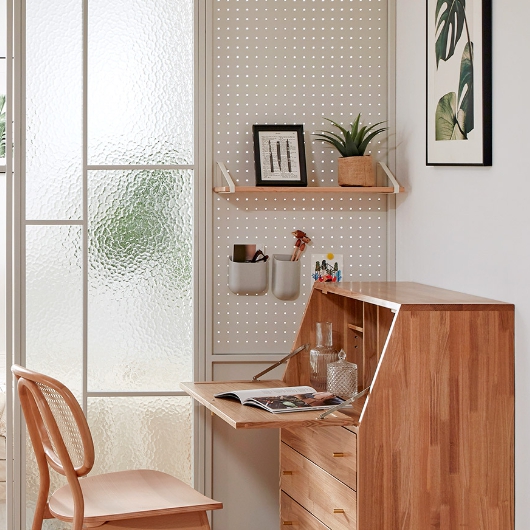 레트로하우스 틴우드 타공판 원목 선반 (55cm(가로))_이미지