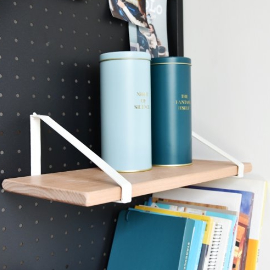 레트로하우스 틴우드 타공판 원목 선반 (55cm(가로))_이미지