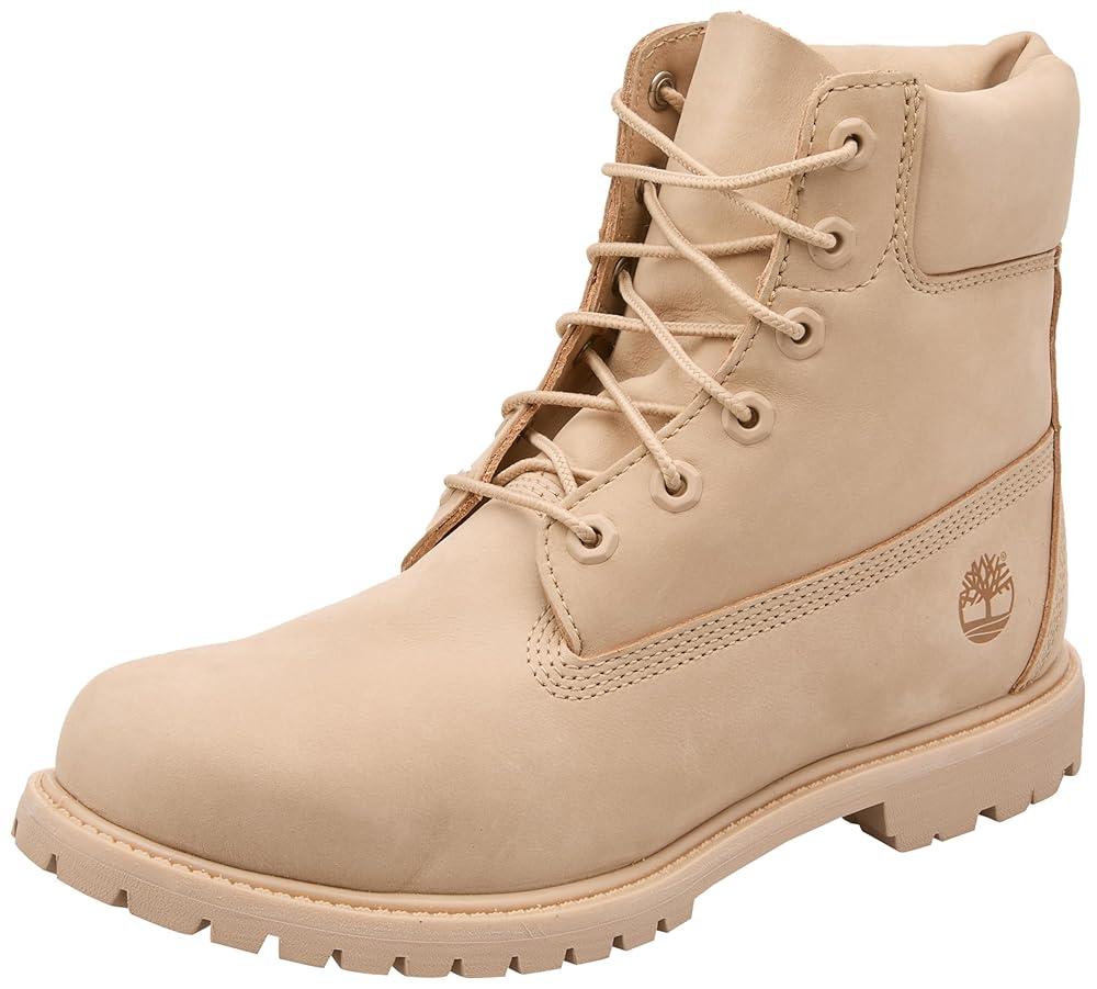 팀버랜드 Womens Premium 6 Inch Lace Up Waterproof Boot Light Beige Nubuck 5 W.._이미지
