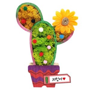 원목 큰꽃 선인장 스칸디아모스 화분장식