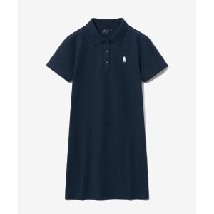 예일 COOL WOMENS QUICK DRY PIQUE SLIT NECK ONE-PIECE NAVY 946961