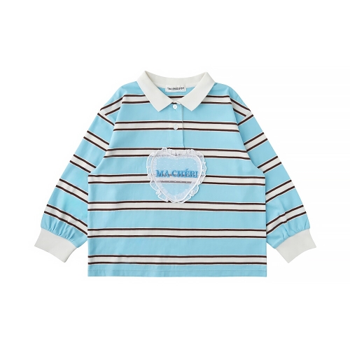 리틀그라운드 LB 테일스쿱-스트라이프카라티셔츠상의 76114-330-03