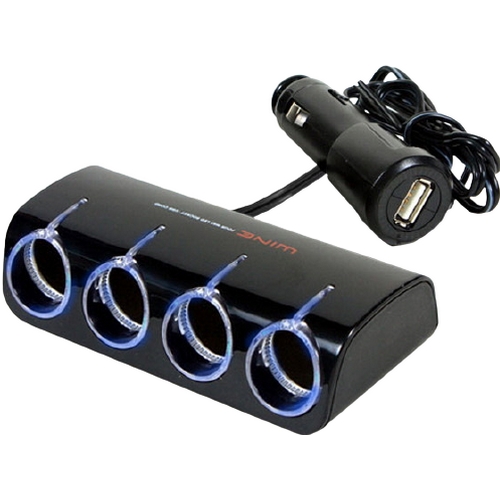 오토반 위네Z04 USB 1구 블루LED 4구확장 시거소켓_이미지