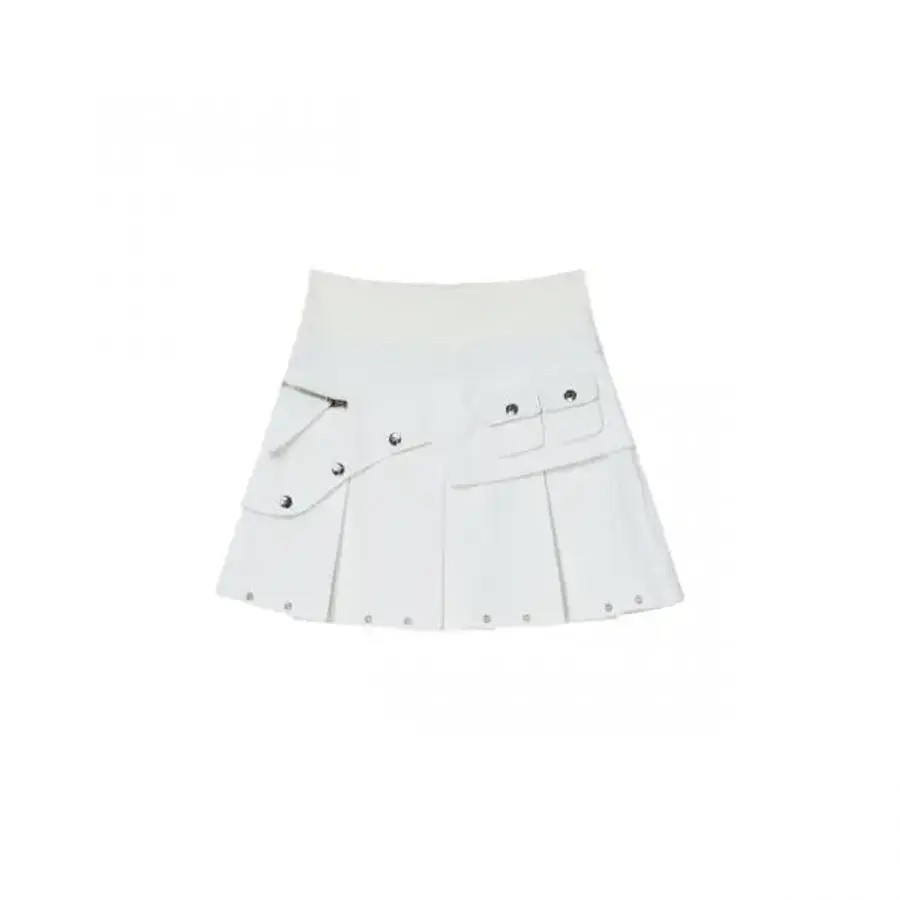 ���̺귣�� �н� X LAYERED FAUX LEATHER SKIRT WHITE NX24CCSK01WH 2844129