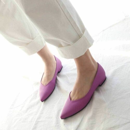 W5C3D86  여성 발편한 낮은굽 봄컬러 플랫 슈즈 데일리 신발  42083
