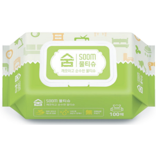 광진산업 숨 물티슈 캡형 100매 (5팩)