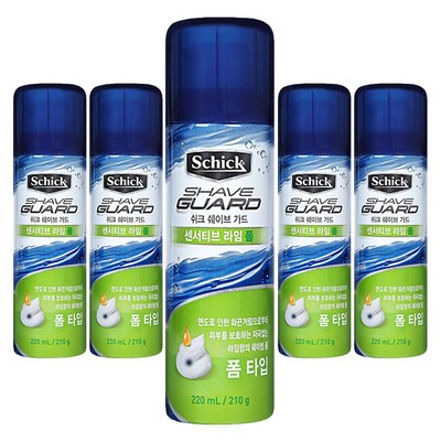 쉬크 쉐이브가드 센시티브 라임 폼 220ml (7개)_이미지