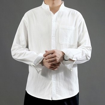 차이나 셔츠 긴팔 여름 흰색 차이나넥 린넨셔츠_20483915_667501