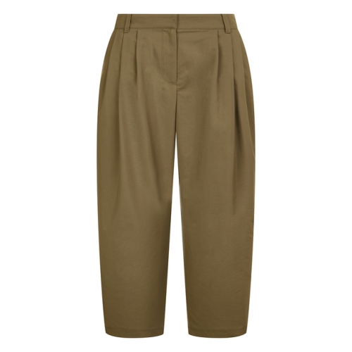 바네사브루노 아떼 카키 턱장식 면혼방 팬츠 WVPA5B275K3