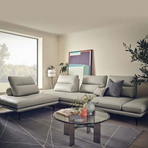 에싸 레미 멀티카우치형 스윙기능 베티버 천연가죽 소파 4인용