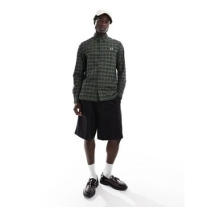 프레디 페리 타탄 옥스포드화 셔츠 인 그린 앤 블랙 9508973_이미지