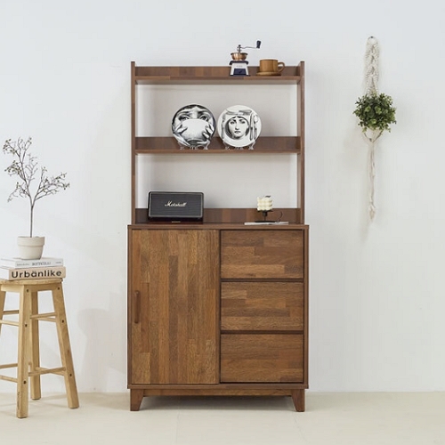 바이탈버브 카디아 멀바우 슬라이드 서랍형 상부장 수납장세트 800_이미지