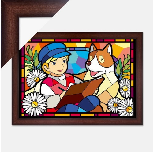 퍼즐갤러리 플란다스의 개 들꽃 우정 도안형 보석십자수 + 액자세트_이미지