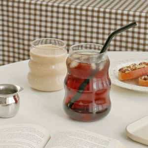 키친앤리빙 히츠키코보 파도 글라스 내열 유리컵 500ml 2P세트_이미지