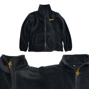 980B2C 겨울 기모 블랙 옐로우 후리스 집업 USMC_이미지